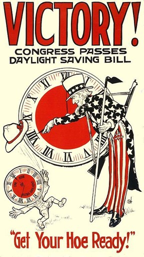 Amerykańska reklama zmiany czasu z 1918 roku.