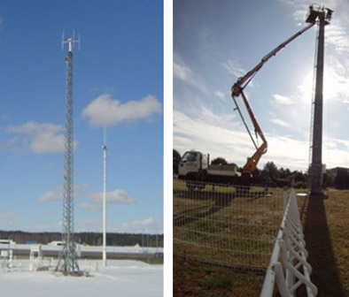 Stacja detekcji w Olsztynie: po lewej zdjęcie modelu SAFIR3000 zainstalowanego w 2001 r., po prawej nowy odbiornik TLS200 zamontowany w 2015 r.