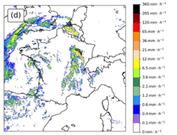 Burza z „bow echo” wykryta nad północno-wschodnią Francją przez algorytm sztucznej inteligencji. Źródło: https://www.encyclopedie-environnement.org/en/air-en/artificial-intelligence-and-weather-forecasting/.