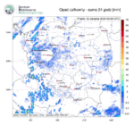 Dobowa suma opadu z 30 sierpnia (czyli 29 sierpnia 6 UTC do 30 sierpnia 6 UTC) | System RainGRS.